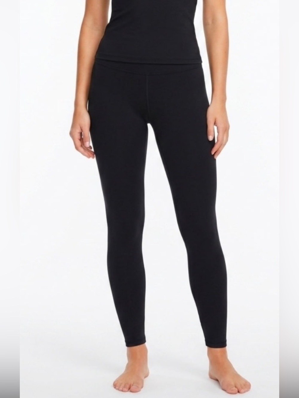 Eileen Fisher Solid Black High-Rise Leggings
